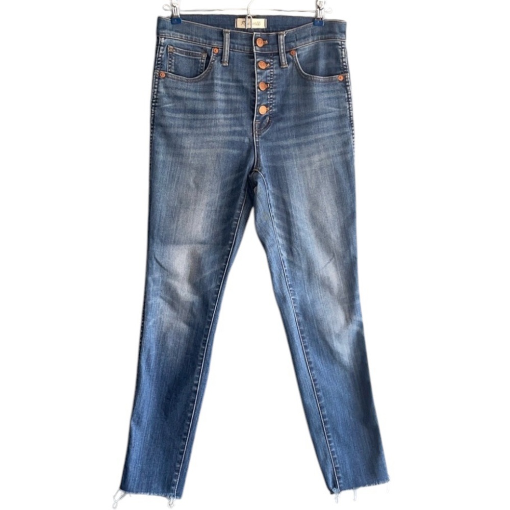 Madewell 10” High Rise Skinny Crop Button Fly Jeans medium wash